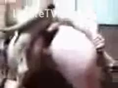 A shaky home video footage shows an adolescent being drilled by an animal.